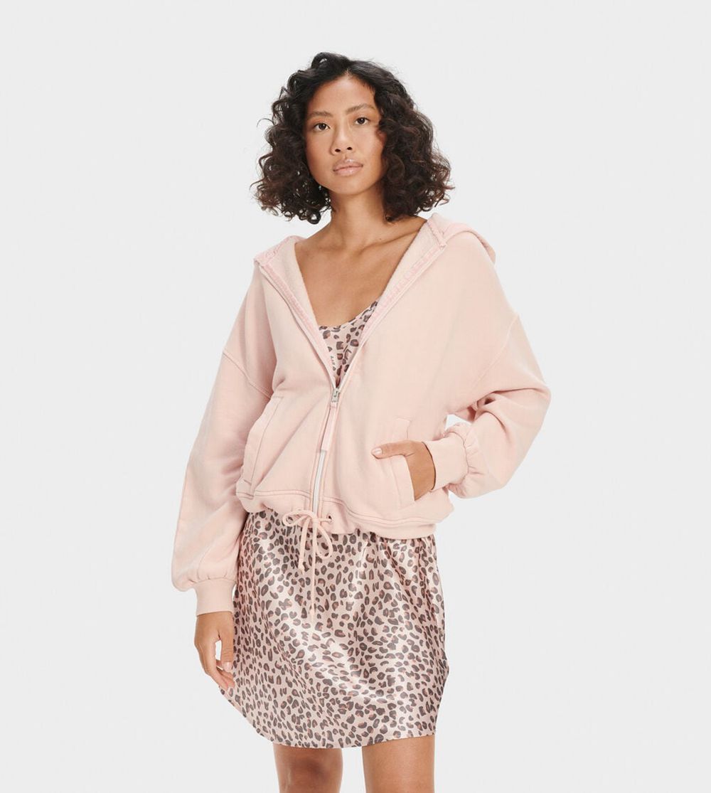 Ugg Hoodie Womens - Ugg Abbi Half Moon Sleeve Rose - 298GWBROT